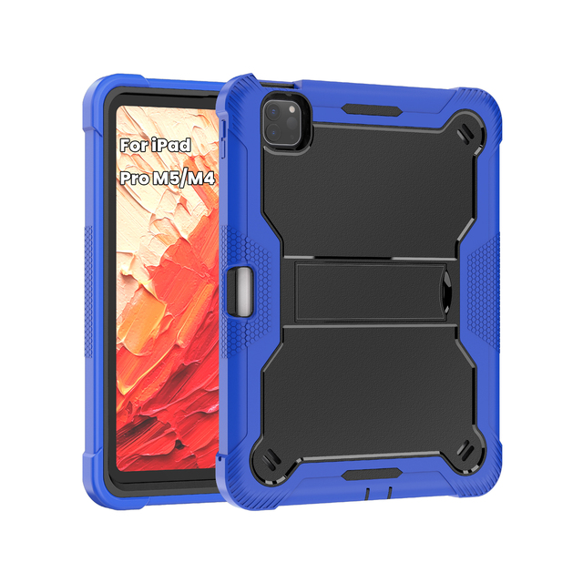 Heavy Duty Rugged Tablet Covers Cases for iPad Pro 11 Inch M5 M4 Shockproof Hybrid Soft TPU Bumper Kickstand Back Covers