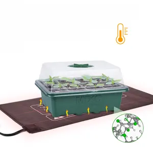 Vivero ollas cubierta bandeja semillero de germinación caja 6 celular de la planta de jardín de plástico