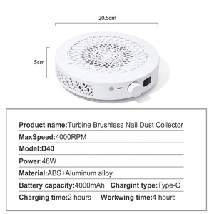 <b>Mini</b> Nail Dust Collector Rechargeable Nail Dust Machine with HD Display Speed Adjustable <b>Vacuum</b> <b>Cleaner</b> for Manicure Lower Noise - Product Image 5