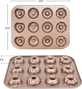 Moule à muffins en métal de forme personnalisée, 6 cavités, antiadhésif, avec moule à beignets, pour la cuisson - Product Image 5