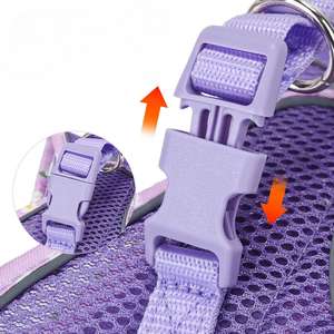 Kalung Harness mewah untuk cuaca panas, baju Harness mewah, kucing, desain jaring nyaman, cuaca panas, reflektif, Set tali kekang mewah, untuk keamanan waktu malam - Product Image 3