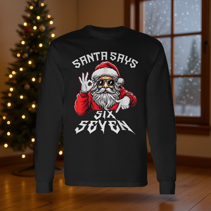 Maglietta a maniche lunghe Christmas Santa Six Seven Gen Z Meme Slang Xmas Wear - Product Image 3