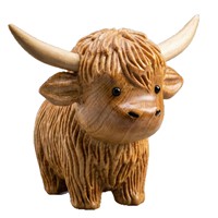 Patung Sapi Highland Ukiran Tangan Rustic, Patung Resin Realistis, Dekorasi Rumah Gaya Farmhouse, Patung Sapi Highland, Grosir, Hadiah, Partai Besar