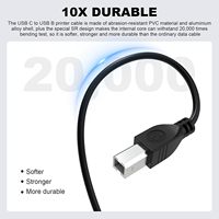 Câble de scanner pour imprimante USB A/C vers USB B, 1m, 2m, 2 en 1, câble de contrôleur MIDI pour iPhone et ordinateur portable, pour piano numérique Yamaha Casio