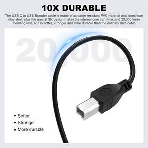 Câble de scanner pour imprimante USB A/C vers USB B, 1m, 2m, <span class=keywords><strong>2</strong></span> en 1, câble de contrôleur MIDI pour iPhone et ordinateur portable, pour piano numérique Yamaha Casio - Product Image 2