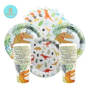 <strong>Dinosaur</strong> <strong>Birthday</strong> <strong>Party</strong> Supplies for Kids <strong>Dinosaur</strong> <strong>Party</strong> Pack Spoons Forks Plates Set - Product Image 1
