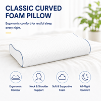 Oreiller ergonomique en mousse mémoire, contouré, couverture respirante, soutien nuque pour dormeurs latéraux & dos, pour chambr