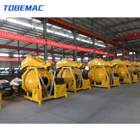 Bétonnière portable TOBEMAC à prix d'usine, mini-bétonnière 350L, moteur diesel 16HP, 15M/H, moment de charge élevé