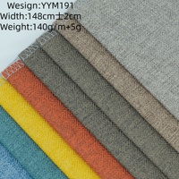 Tissu d'ameublement 100 % polyester aspect lin, imitation lin, teint, hydrofuge et coupe-vent pour canapé et textile de maison