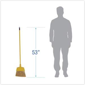 Balai de jardin en bois jaune de 53 pouces avec manche, poils en polypropylène pour la maison et le jardin - Product Image 4