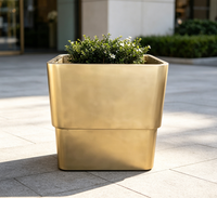 Jardinière carrée sur pied en métal thermolaqué, personnalisable, grande taille, classique, minimaliste, simple, écologique et durable pour la maison et le jardin