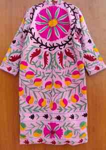 Chaqueta Floral Bordada Suzani Auténtica para Mujer, Estilo Bohemio, Hippie, para Verano, Spa, Baño, Kimono Chic - Estilo Bohemio de Primavera - Product Image 4