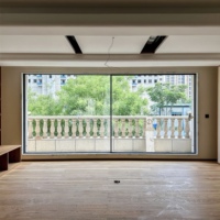 Puerta de Aluminio Moderna Ultra Delgada con Aislamiento Acústico y Vidrio Templado Panorámico Impermeable para Patio de Villa, Hotel o Sala de Estar