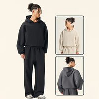 Ensemble de survêtement sportif surdimensionné pour homme avec impression personnalisée, sweat-shirt à capuche et pantalon de jogging ample