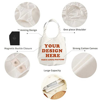 Sac fourre-tout en toile personnalisé, écologique, durable, grande capacité, décontracté, réutilisable, avec logo promotionnel pour la vie quotidienne