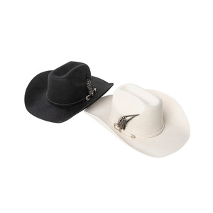 Wholesale Luxury High Quality Customize Old School Camo Felt Bulk Australia Wool <strong>Wooly</strong> Vintage Cowboy <strong>Men</strong> <strong>Hat</strong> With Feather Band - Product Image 2