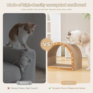 <span class=keywords><strong>Griffoir</strong></span> pour <span class=keywords><strong>chat</strong></span> durable et moderne en carton, antidérapant, sûr, grand format, avec tunnel de griffonnage, pour chats d'intérieur, toutes saisons, s'adaptant à la décoration de la maison - Product Image 3