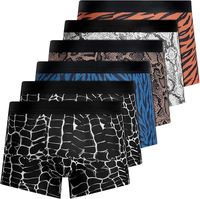 Boxers pour hommes avec impression de logo personnalisé, sous-vêtements respirants à la mode, couleurs unies élastiques, boxers classiques en gros