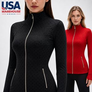 USA Warehouse Local US Stock Free Shipping Women's Fitness Yoga <b>Jacket</b> Comfortable Fit Quick Dry Breathable <b>Workout</b> Wear - Product Image 5