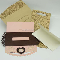 Invitations de mariage en papier faites à la main, style amour, estampage à chaud, prix abordable, carte cadeau