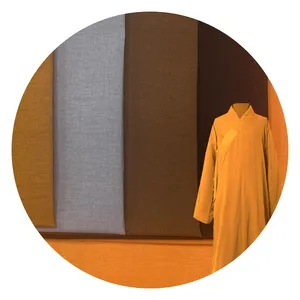 High Quality 100% Polyester Plain Pattern Fabric Monk Robe Dress Shirt Textiles