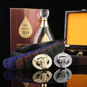 Men's customized luxury <b>belt</b>, water dyed Nile crocodile leather, matte leather, durable steel buckle - Product Image 1