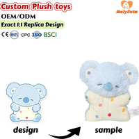 Jouets en peluche Koala bleu OEM ODM avec couverture à pois, décoration de chambre d'enfant, poupée anti-stress à câliner pour cadeau d'anniversaire