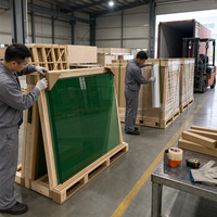 Verre feuilleté trempé teinté vert français 4mm 6mm 8mm 10mm certifié CE pour mur-rideau, fenêtre, cloison, façade, taille personnalisée