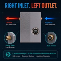 Chauffe-eau électrique instantané intelligent en acier inoxydable 220V à circuit d'eau latéral sans réservoir pour salle de bain et cuisine commerciales
