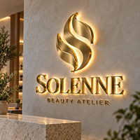 Enseigne de salon de beauté personnalisée, enseigne rétroéclairée par LED, enseigne murale extérieure personnalisée, logo d'entreprise 3D, enseigne en métal acrylique LED pour la décoration de boutique
