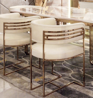 Nouvelles chaises de salle à manger en velours moderne en acier inoxydable élégantes pour l'hôtel Restaurant café-bar meubles de salle à manger