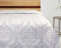 Couvre-lit brodé en polyester lisse, dessus de lit, doux et confortable, respectueux de la peau, commande chinoise, vente en gros