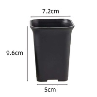 Pot Bunga Plastik PP Persegi Kecil Modern Ramah Lingkungan Tahan Lama, Baki Persemaian Hitam, Untuk Penggunaan di Lantai, Penanaman Bibit Sukulen
