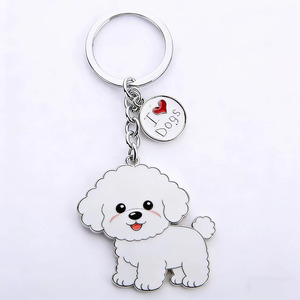 Porte-clés en métal émaillé avec logo personnalisé, adorable <span class=keywords><strong>bouledogue</strong></span> français, pendentif chien en émail souple et dur, porte-clés souvenir coloré en gros - Product Image 6