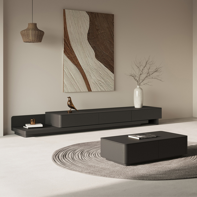 Modern Design Tv Stands Black Design Elegance Luxury Wooden Floor Standing TV Stand