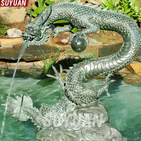 Décoration de jardin extérieure personnalisée, statue de dragon chinois antique grandeur nature en bronze, technique de moulage, impression offset SUYUAN
