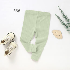 卸売オーガニックコットンタイツ キッズベビーリブ編みレギンスパンツ - Product Image 6