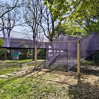 Aire de jeux en corde pour trampoline d'extérieur, équipement de terrain de jeu en filet de corde pour parcs forestiers, zones d'aventure en forêt et jeux pour enfants