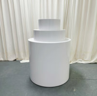 Ensemble de présentoirs cylindriques blancs mats ronds pour gâteau de mariage, table de desserts, hôtel, banquet, fête, décoration d'événements