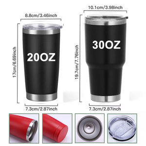 Gobelet isotherme en acier inoxydable 18/8 à double paroi, sous vide, 20 oz et 30 oz, avec couvercle coulissant et paille, vente en gros usine - Product Image 2