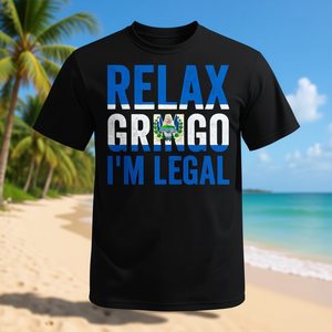 T-shirt da uomo Relax Gringo I'm Legal El Salvador, abbigliamento casual - Product Image 3