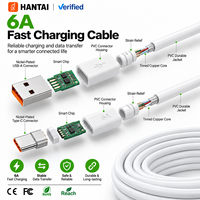 Câble de chargeur de téléphone Type C 1M 6A, câble USB-C pour transfert de données, charge super rapide, câble Type-C pour Samsung Huawei Xiaomi
