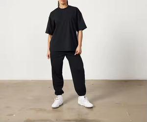 Grosir kaus produsen wanita bercetak silikon besar Kaus katun hitam <span class=keywords><strong>Streetwear</strong></span> polos - Product Image 5