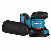 Lijadora Inalámbrica MAXTON 20V 380W, Papel de Lija Autoadhesivo de 125 mm, 0-11000 RPM, Batería Recargable, Multiusos para Bricolaje e Industrial