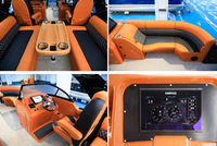 Ponton de luxe en aluminium de 22 pieds et hors-bord en fibre de verre avec moteur hors-bord de 90 ch pour la pêche en famille et le tourisme Yacht de pêche de 7m