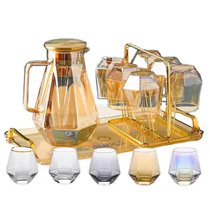 Diamond Jug And Glass Cold Kettle Set Household Beer Cup Water Cup Cold And Heat Resistant Pitcher Jug Set