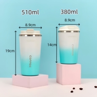 Mug de voyage isotherme avec couvercles anti-fuite en acier inoxydable, gobelets thermiques réutilisables pour boissons chaudes/froides