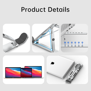 Giá đỡ máy tính xách tay bằng nhôm, thiết kế công thái học, có thể điều chỉnh, nhẹ, gấp gọn, di động, bán buôn - Product Image 6