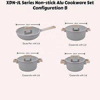 13 pièces de casseroles en aluminium antiadhésif à induction, grandes casseroles en fonte pour les restaurants