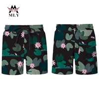 Fabricant professionnel de shorts de bain pour enfants, shorts de bain pour garçons à imprimé floral personnalisé, 1 pièce, cordon de serrage, anti-UV, séchage rapide